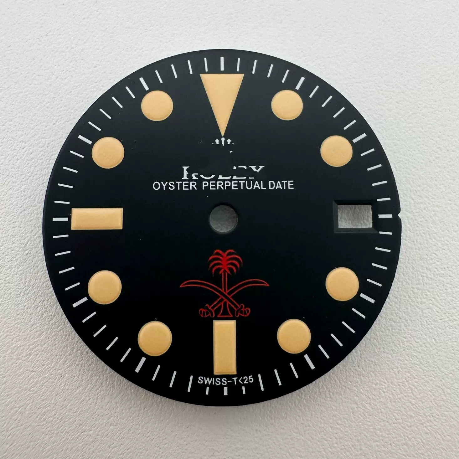 33.5mm Pilot Watch Dial Green Luminous For Nh35 Nh36 Movement Watch Accessories