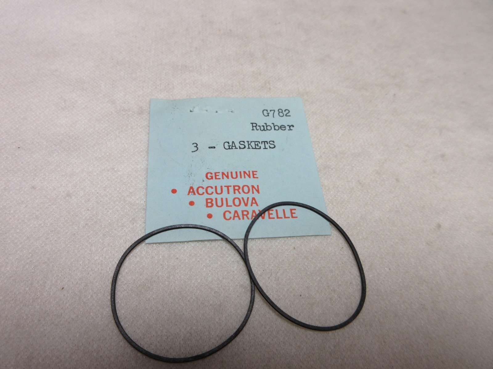 2 BULOVA ACCUTRON CARAVELLE WATCH GASKETS G782 WATCHMAKER REPLACEMENT #221