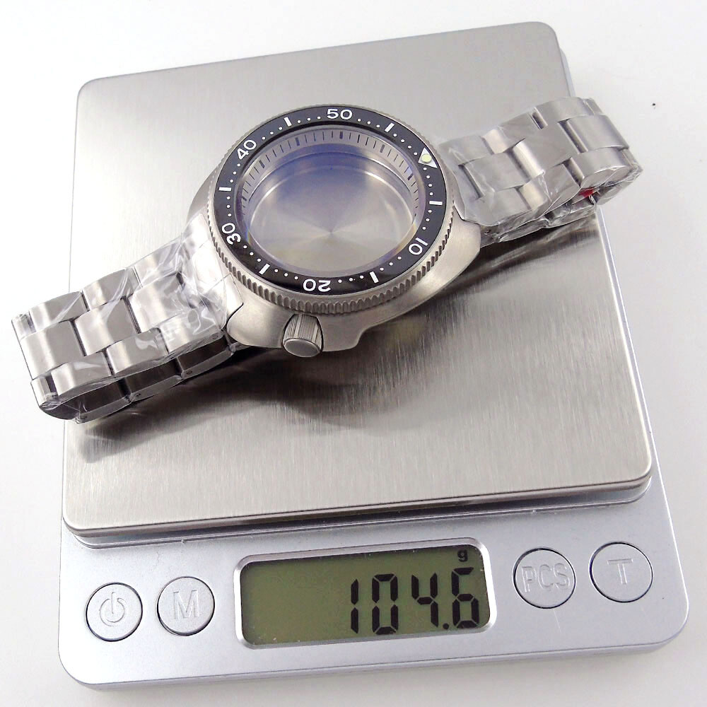 45mm sapphire glass super titanium Watch Case fit NH35 NH36 SKX007/009 200atm