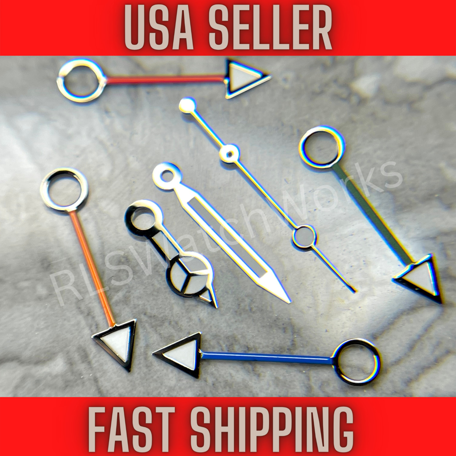 GMT Hand Set for Sub Mod Fits Seiko NH34, 4R34, Seiko SSK, Green lume -US SELLER