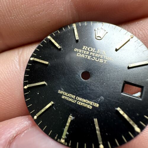 Rolex Datejust Black Glossy Dial For 16013 16018 Very RARE Color
