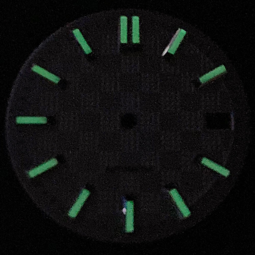 28.5mm Black White Blue Texture Luminous Watch Dial For NH35 NH36 Movement