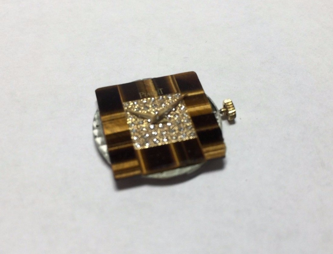 Genuine Ladies Piaget 9P2 Movement with Tiger Eye & Diamond Dial