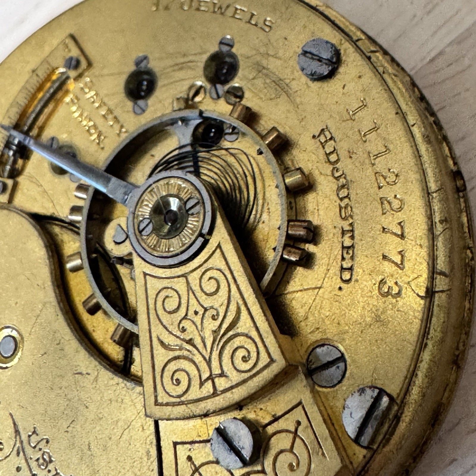 1905 Elgin Natl. Co 18s Pocket Watch Movement Grade 308 PARTS REPAIR NICE DIAL
