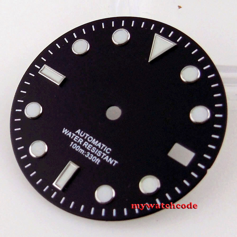 Blue green Luminous 28.5mm Black Green dial Watch Dial for Nh36 NH35 2824 PT5000