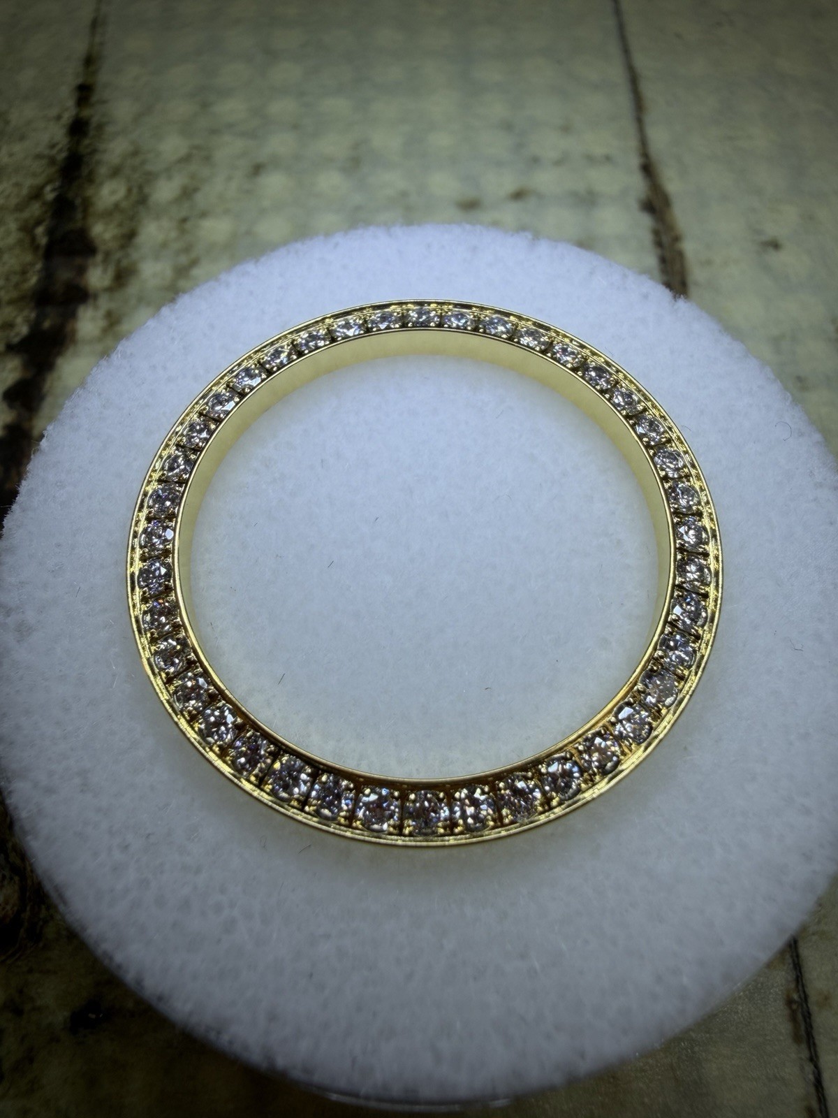 26mm Custom Natural Diamond Watch Bezel – Stainless Steel 18K Gold Plated