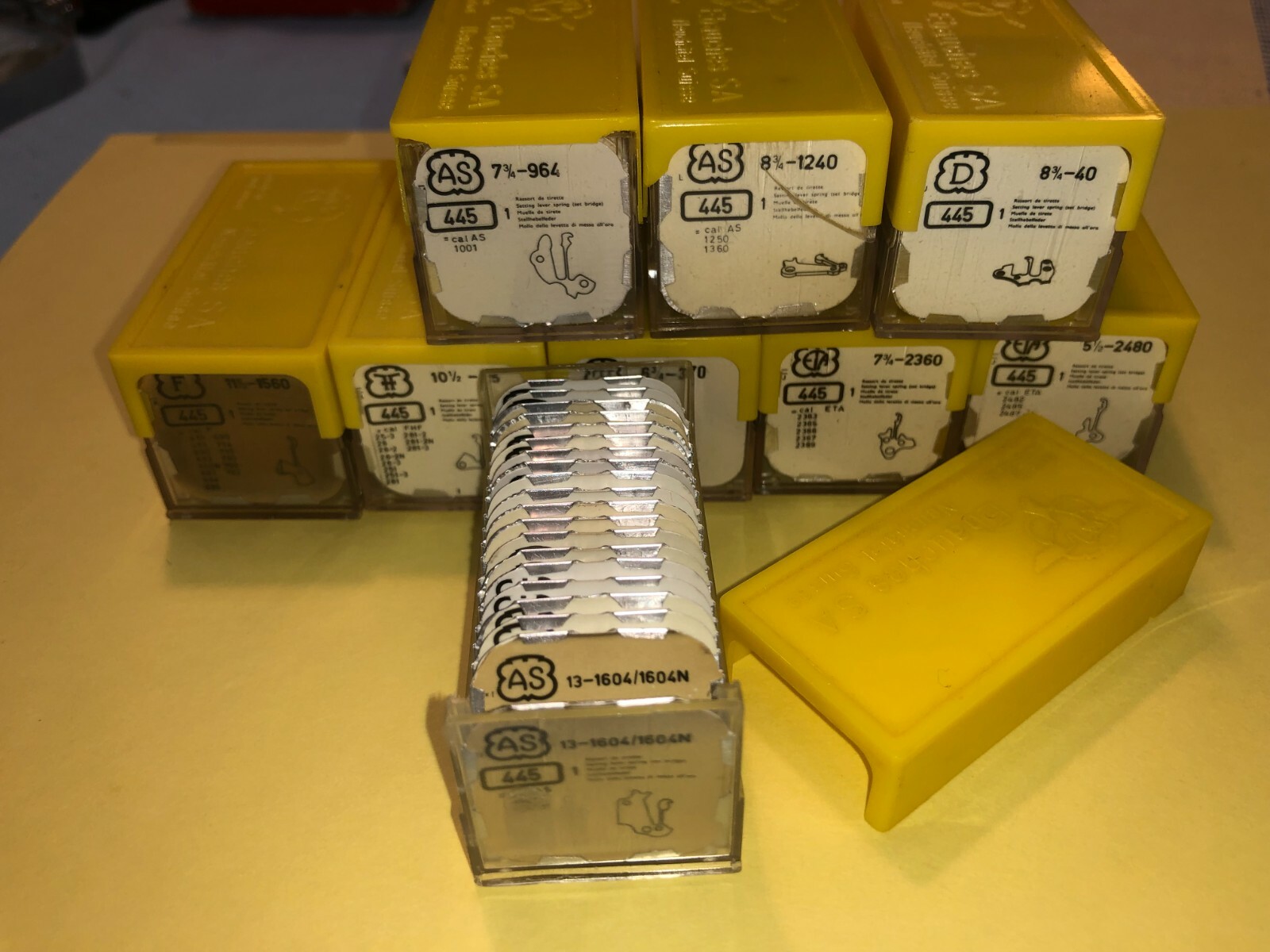 176 PACKAGED VINTAGE WATCH SET BRIDGES, 10 MANUFACTURERS, SWISS, NOS, YOU PICK
