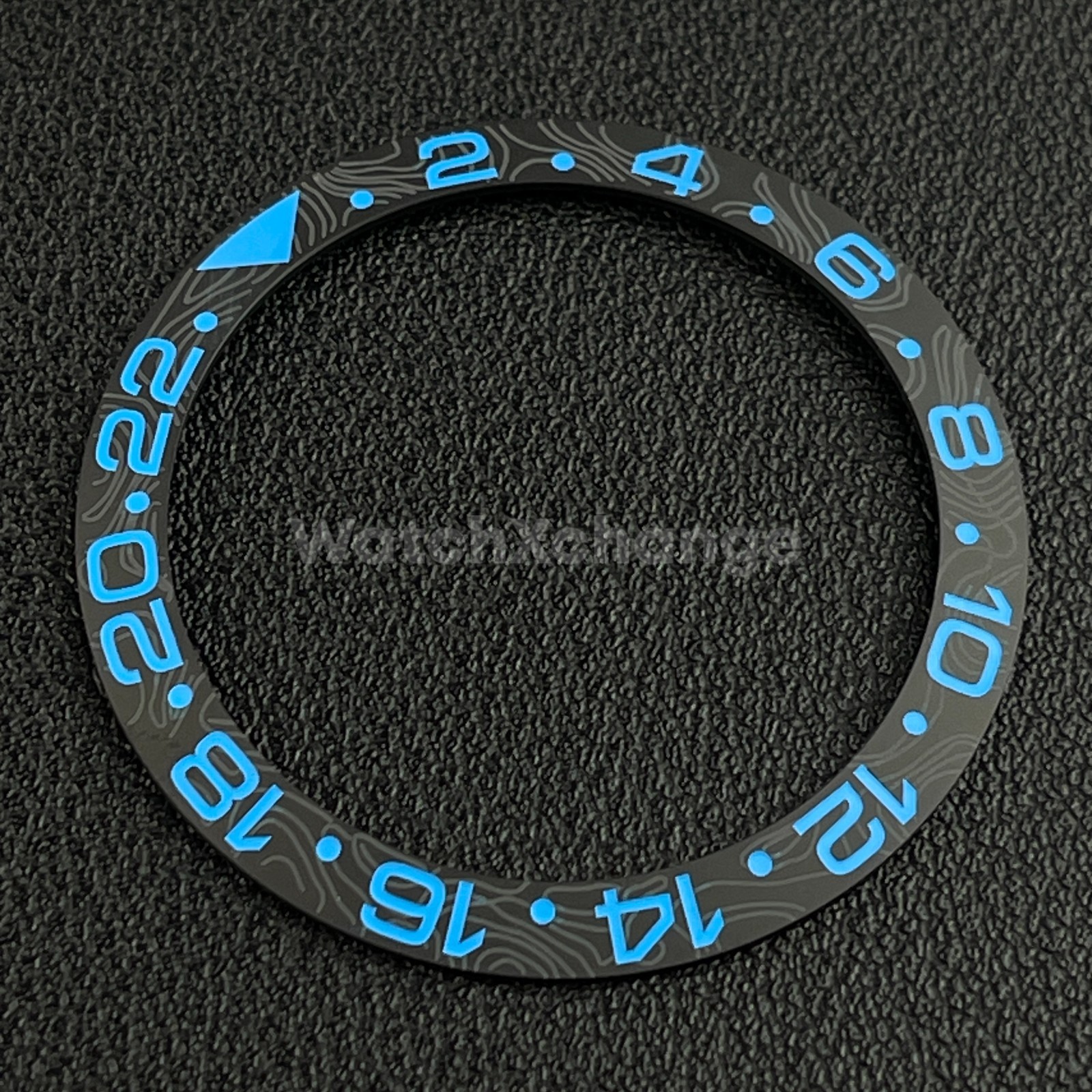 Blue & Black Grey Carbon Fibre Style Ceramic Watch Bezel Insert for Seiko NH35