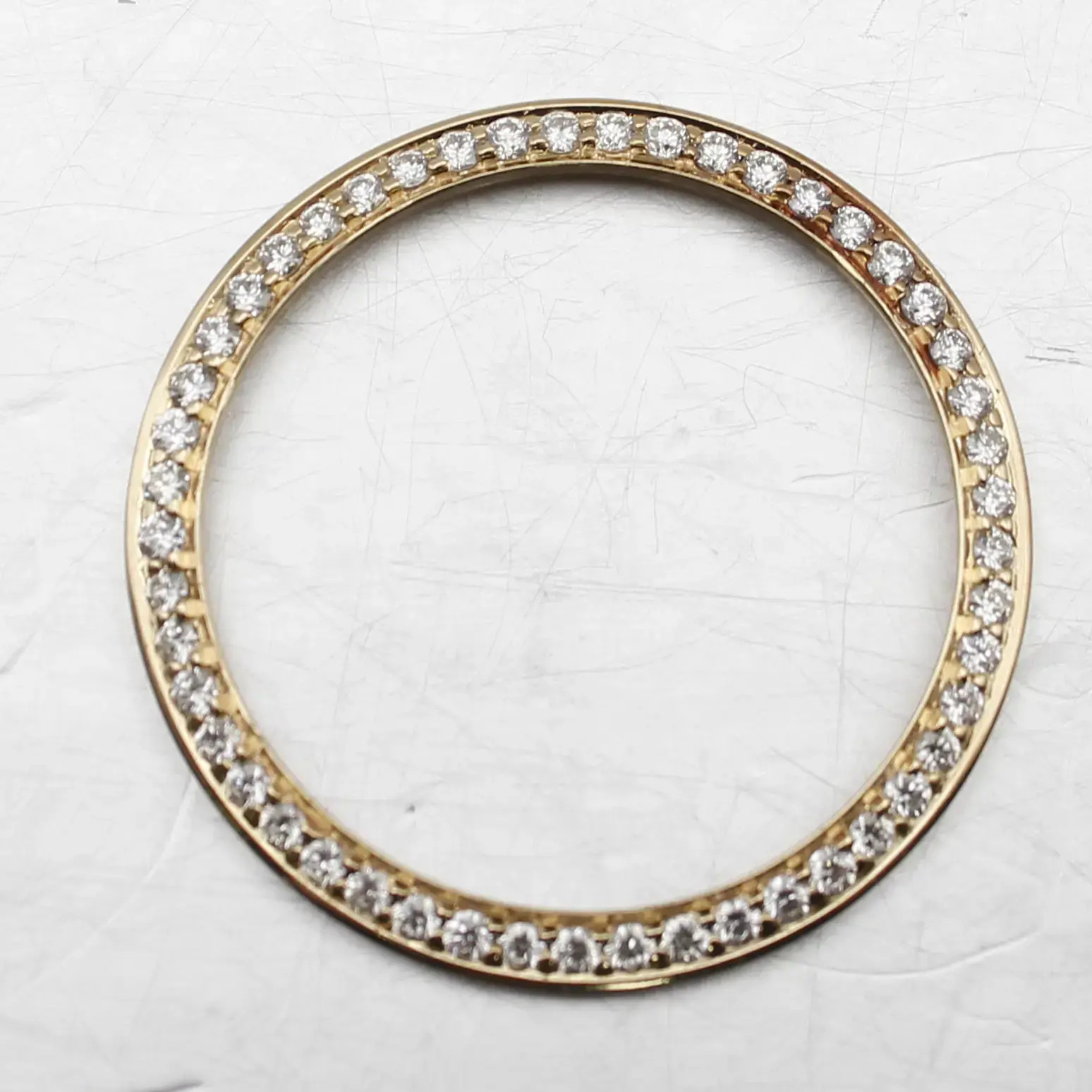 Custom Alloy 18K Gold Plated Diamond .70 ct Fit for Datejust 31MM Bezel