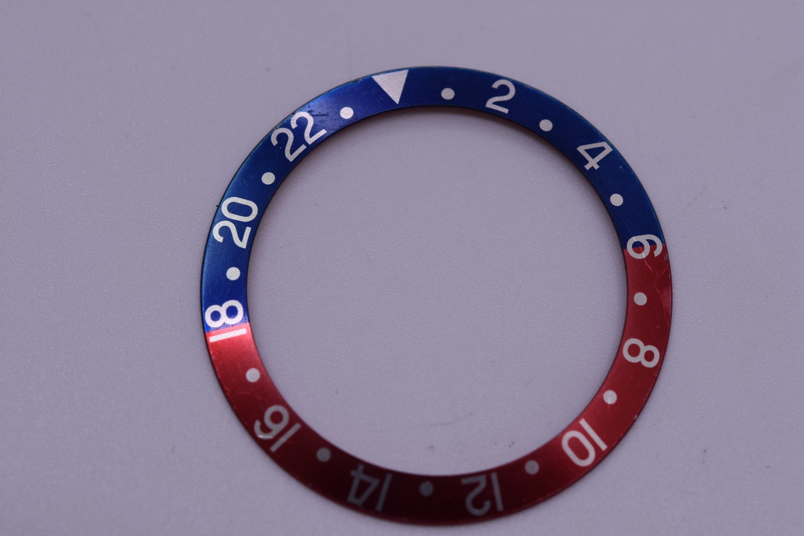 60s Vintage Rolex GMT Master Pepsi Bezel Insert Mint 1675 Red Back Genuine Faded