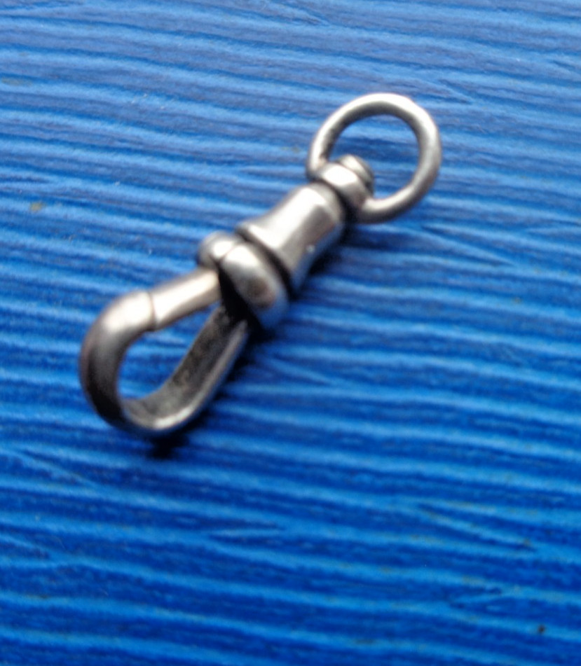 Silver DOG CLIP Fastener for Watch Chain etc Vintage NC Reading & Co 1.3 gram