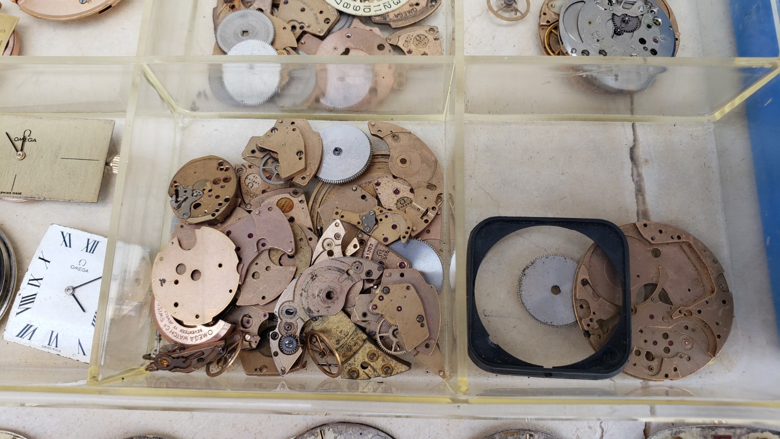 Huge Lot Of Omega Watch Movements & Dials & Parts