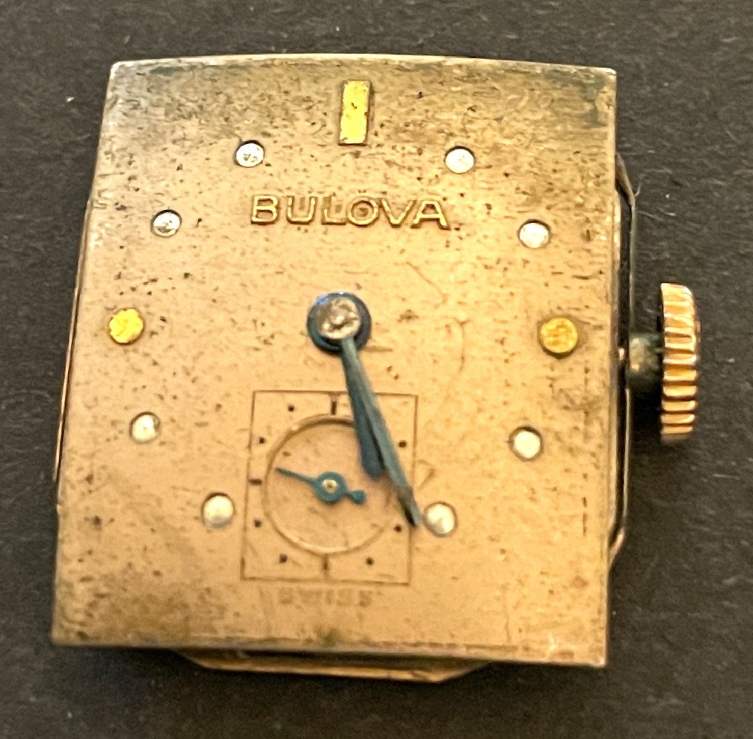 Vintage Bulova Cal 8AH Men’s Watch Movement Running Ticks 8 AH 17j Swiss