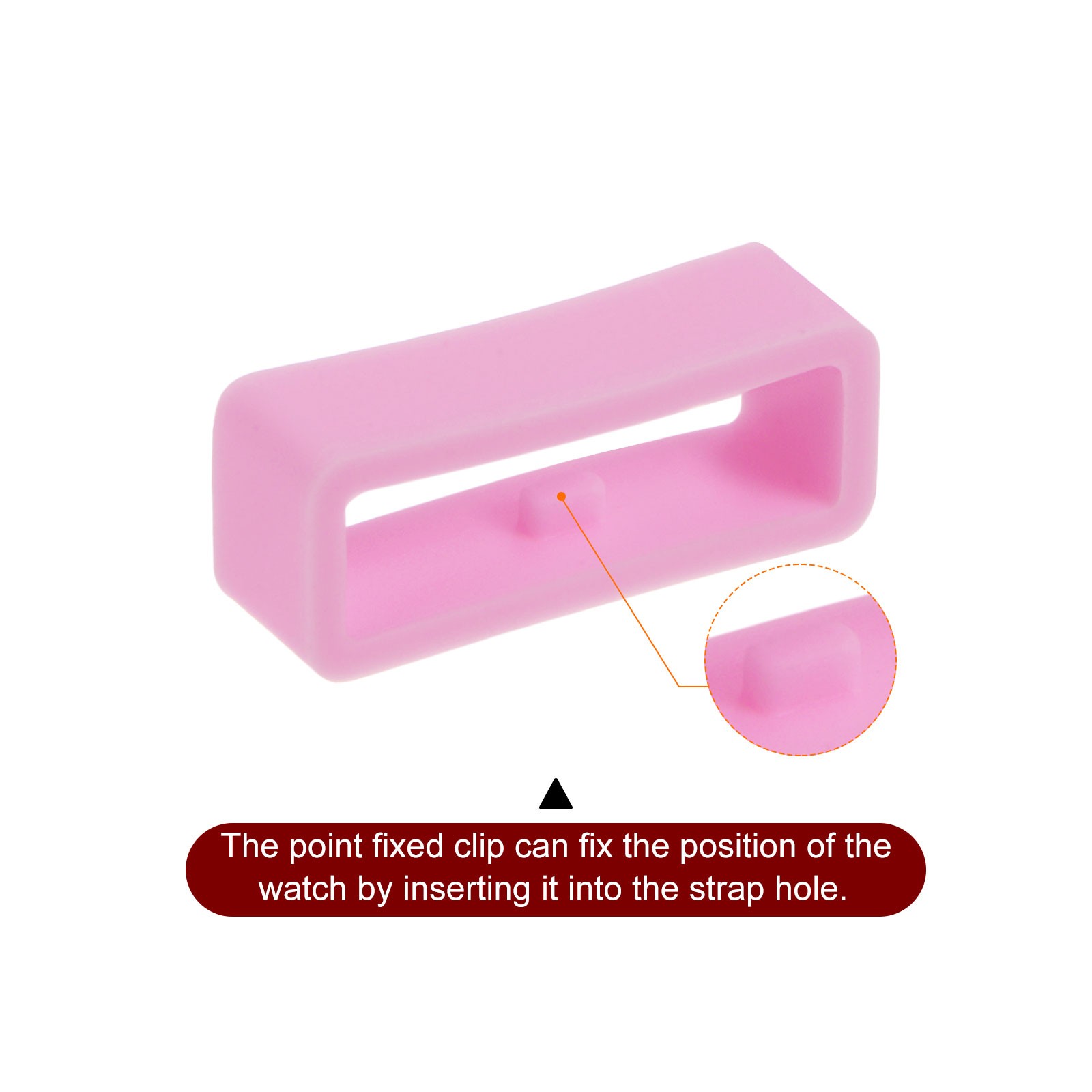 6pcs Watch Strap Loop Fastener Rings 18mm Rubber Watch Holder Keeper Pink