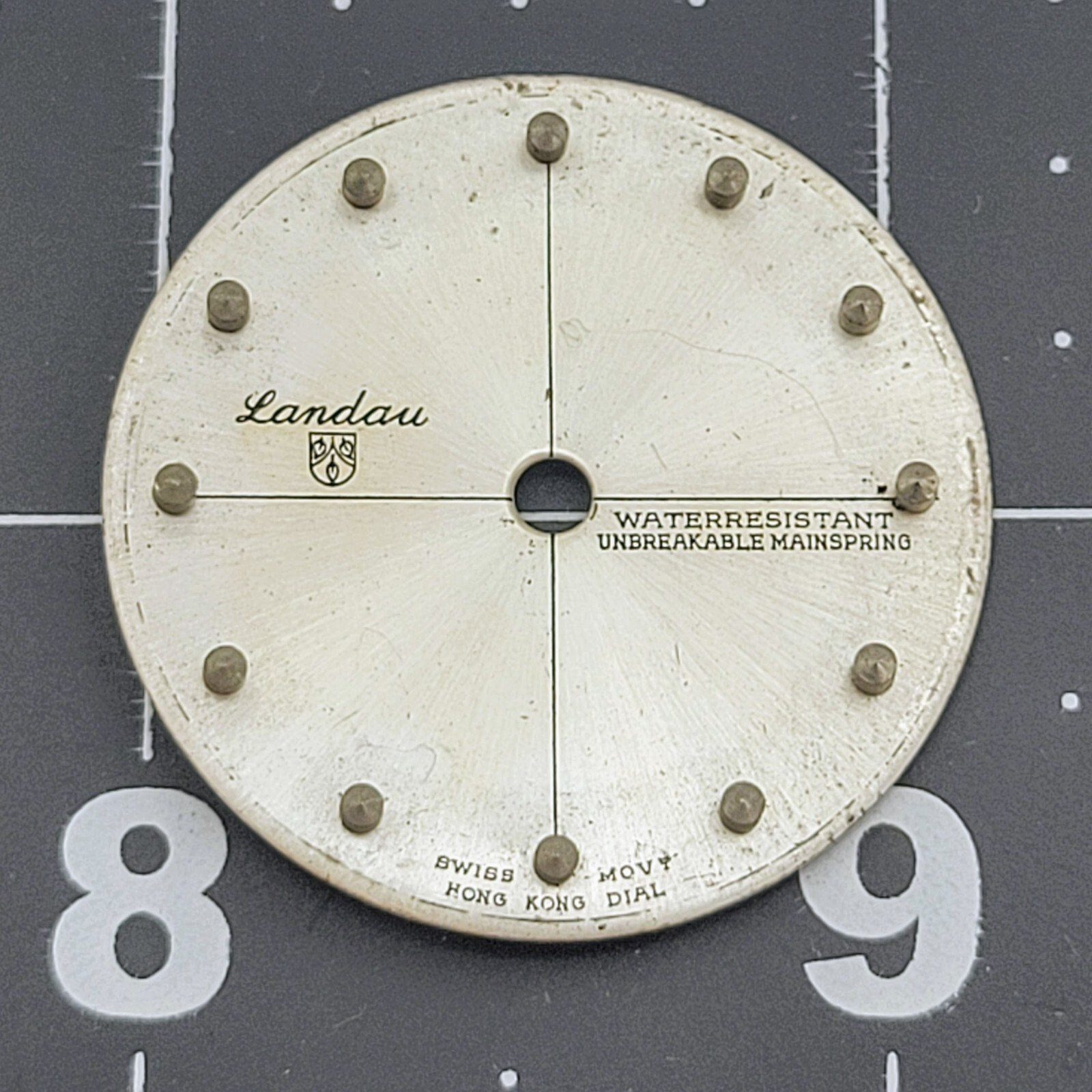 1950’s Eloga (Landau) Dress Watch Target Dial Part, 30.5mm, Raised Markers