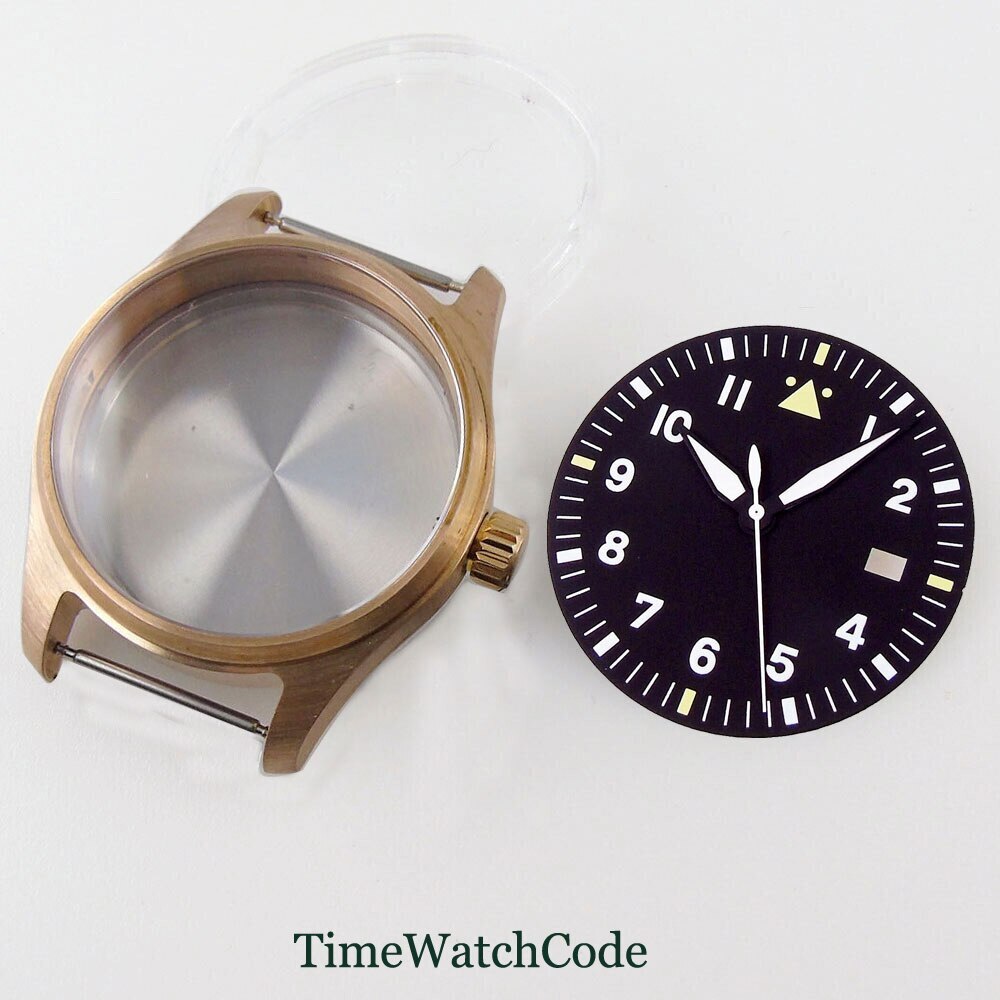 39mm Diver Watch Case CUSN8 Bronze Sapphire Crystal Fit NH35 NH36 ETA2824 PT5000