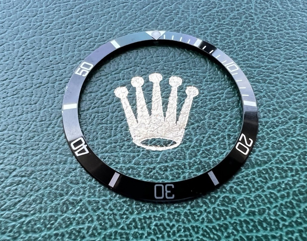 Genuine Rolex Submariner 5512 5513 1680 1665 Pointed 4 Black Bezel Insert #1449
