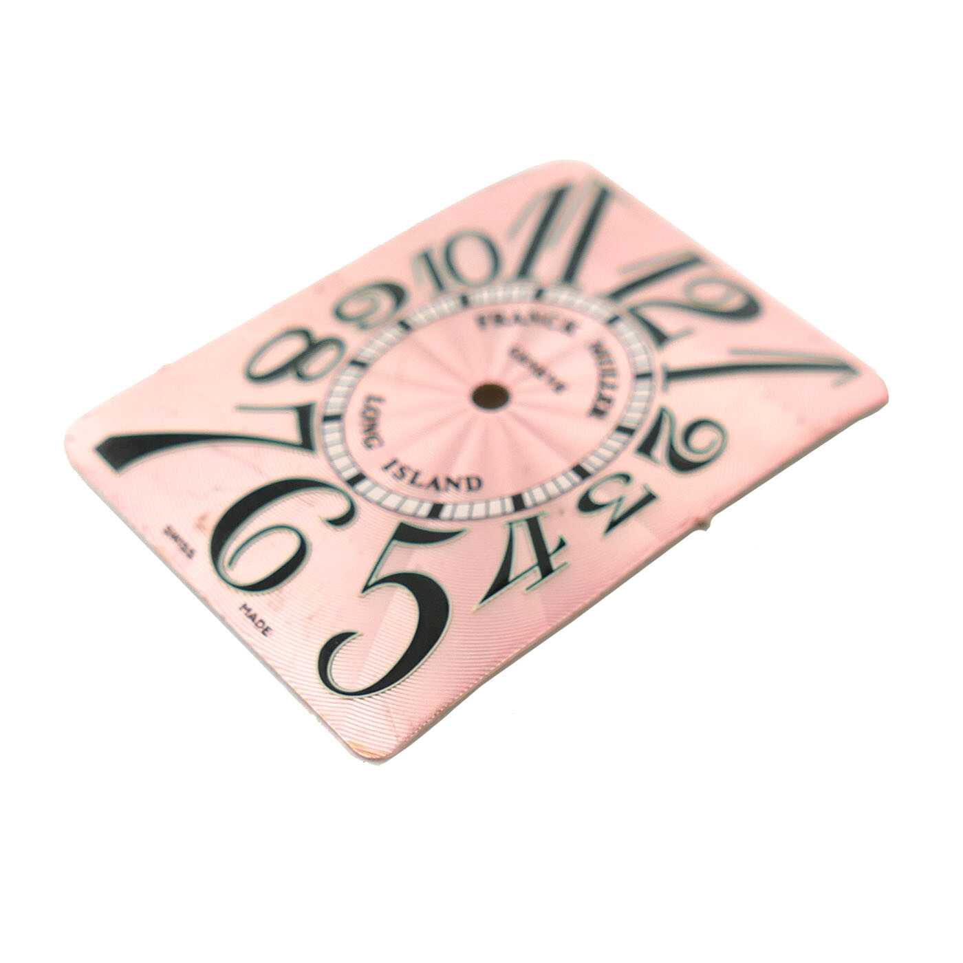 FRANCK MULLER LONG ISLAND 25MM X 35MM PINK DIAL WITH BLACK ARABIC NUMERALS
