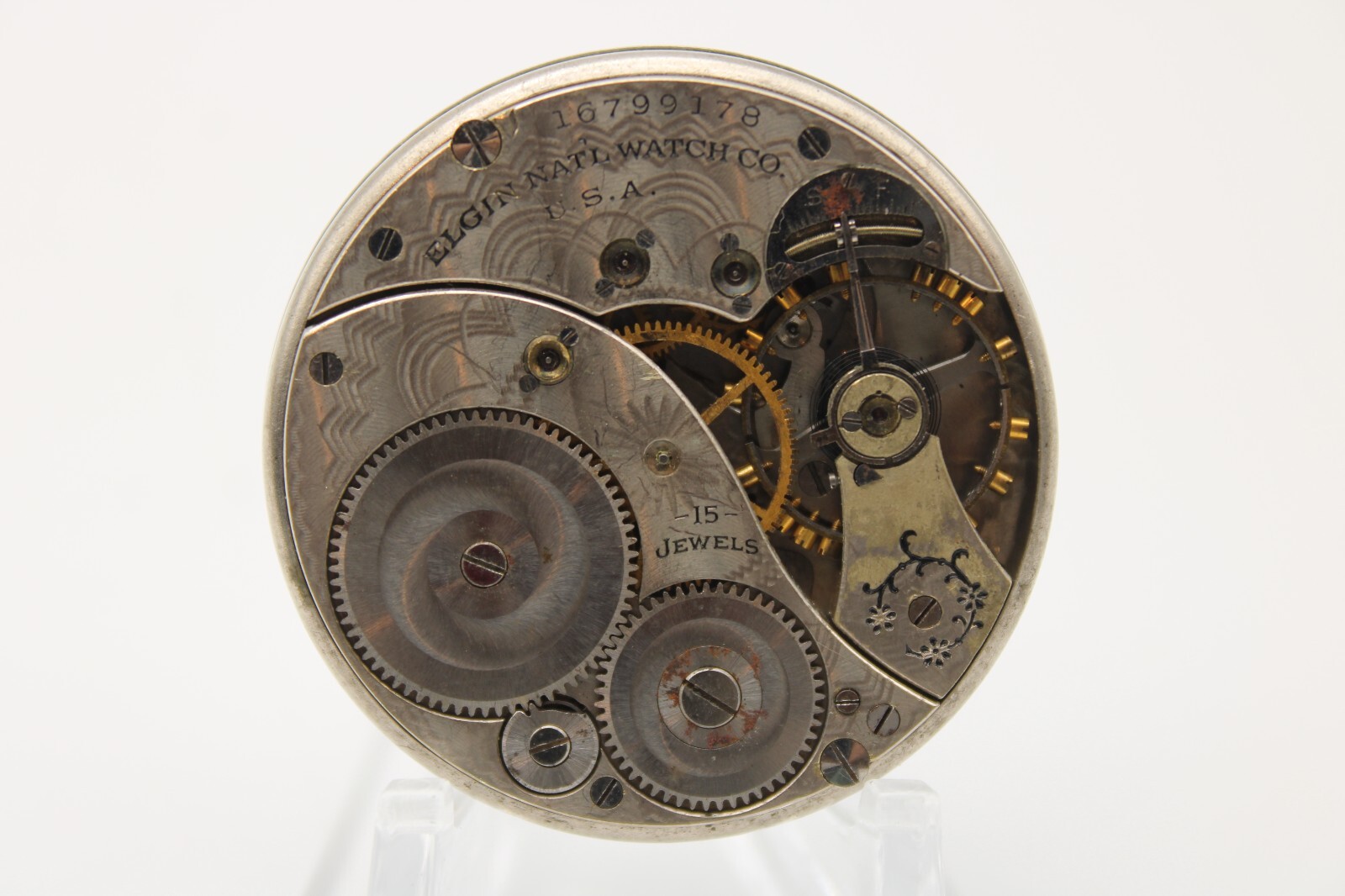 1912 ELGIN POCKET WATCH MOVEMENT 16799178 GRADE 315 12s 15j (BH)