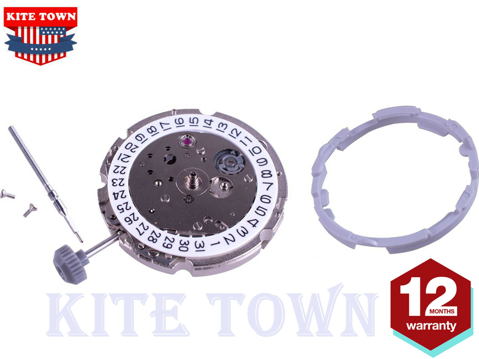 21 Jewels Automatic Movement For Miyota 8215 Date at 3 + Extra Parts Disc Wheel