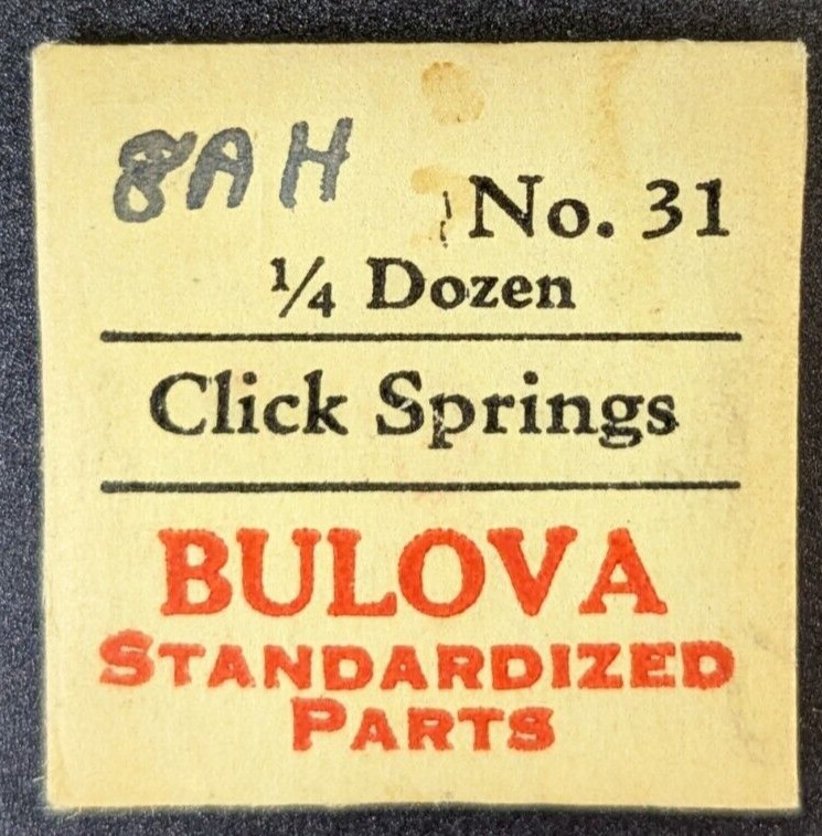 Pack of 3 NOS Genuine BULOVA Cal. 8AH WATCH SPRING FOR RATCHET CLICK – PART# 31