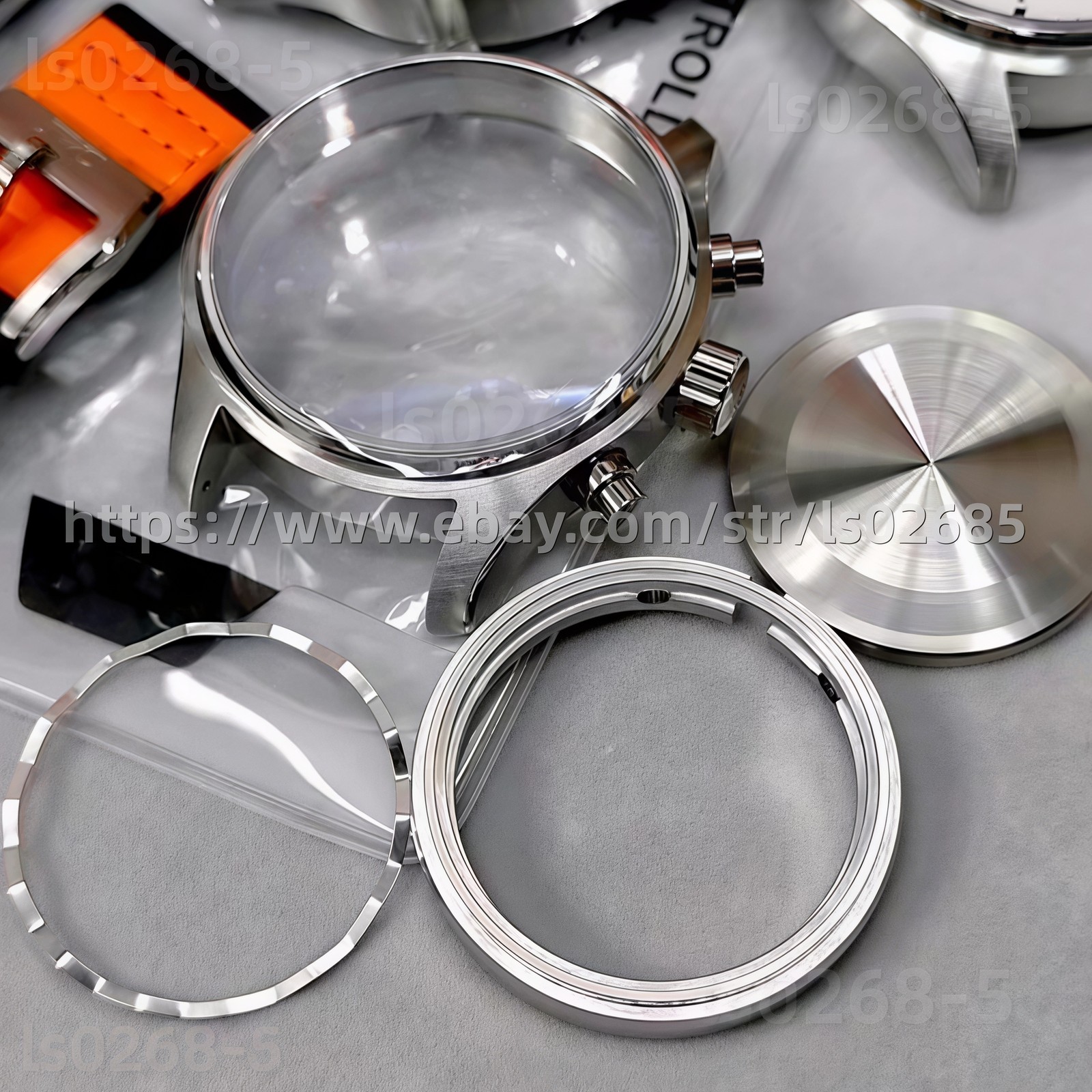 DIY 43mm stainless steel kit with dial, strap, and hands suitable for 7750