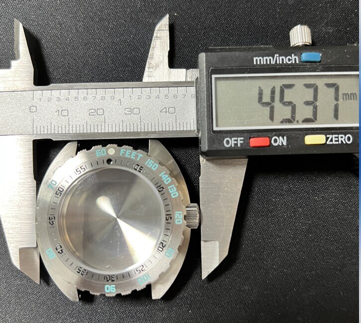 New 45mm 20ATM 316L Stainless Steel Black Silver Watch Case For Japan NH35A NH36