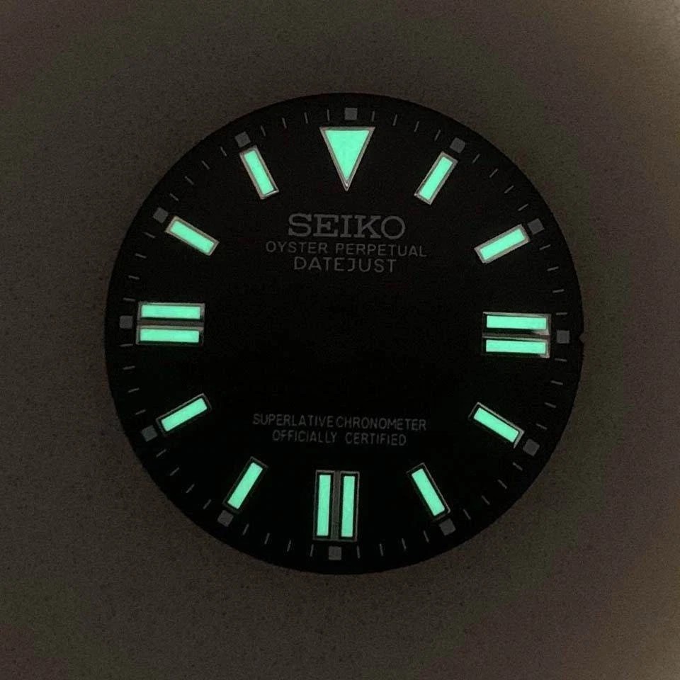 28.5mm Retro Watch Dial Green Luminous for Nh36 Nh35 Movement Watch Accessories