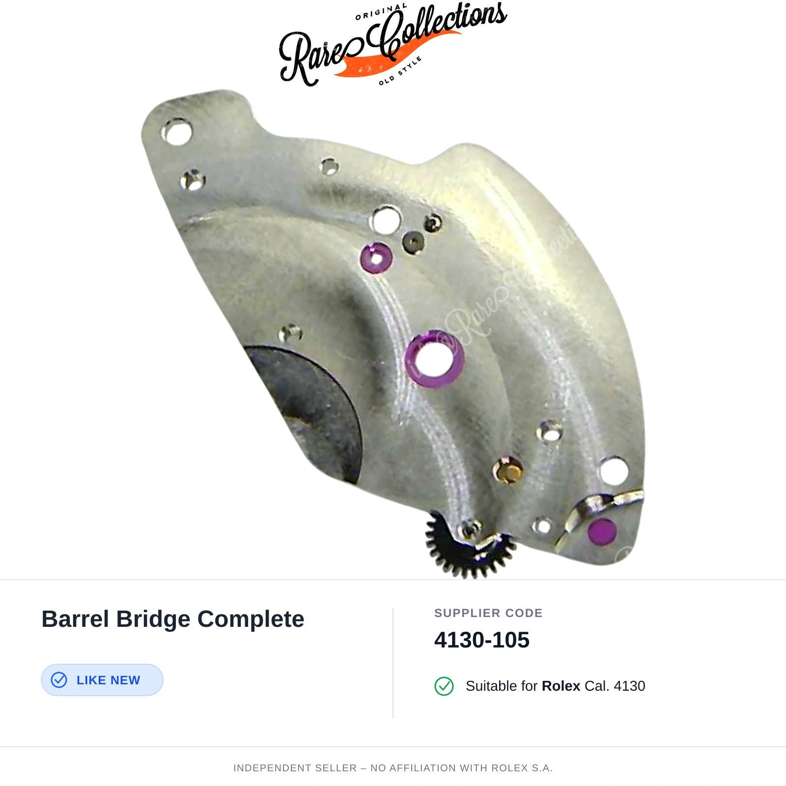 Rolex 4130-105 Excellent Condition Barrel Bridge Complete