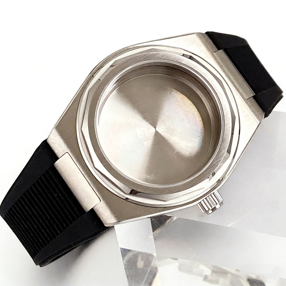 40mm Watch Case with Polygonal Bezel Sapphire Fit NH35 NH34 PT5000 For Ingenieur