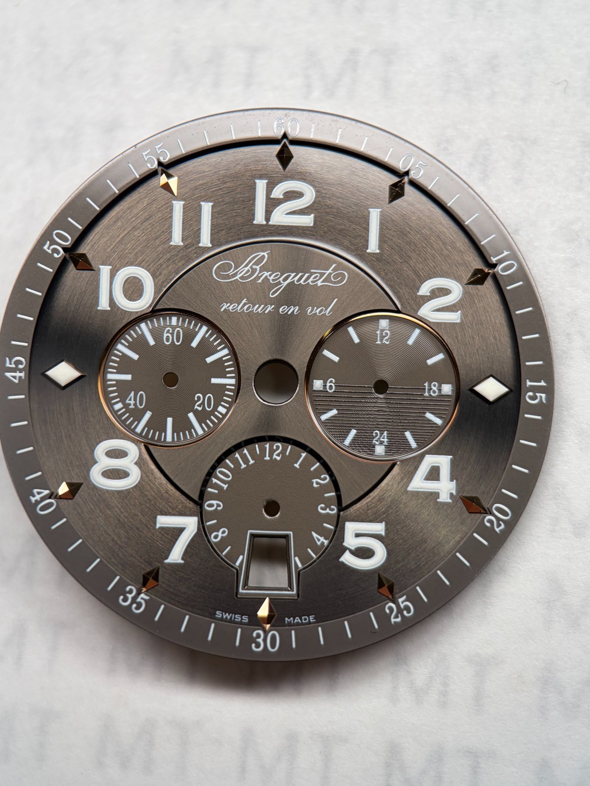 Brown Chronograph Dial for Breguet Type XX 3810BR Used Replacement Parts