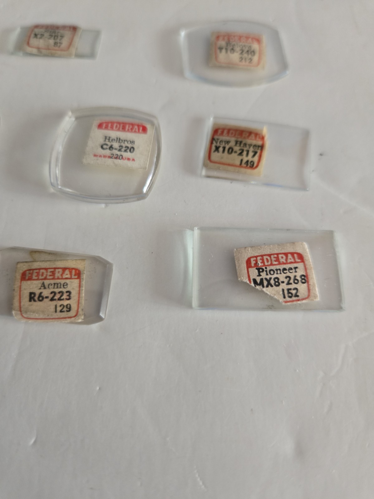 Federal Glass Wrist Watch Crystals- Various Brands Lot Of 7 See List