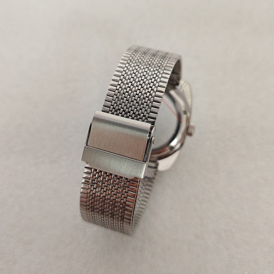 36.5mm Geometric Design Stainless Watch Case Mineral Glass for Nh35/36 Movement