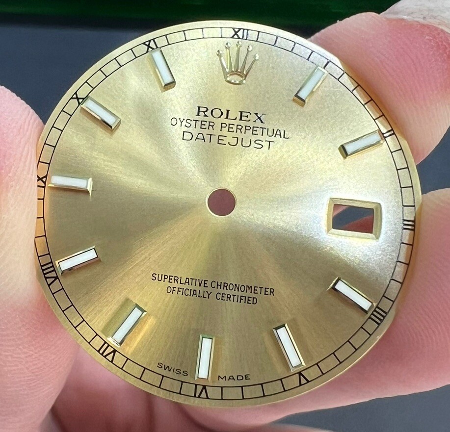 Original Rolex Dial Champagne Gold White Sticks Datejust 36mm 116233/16233