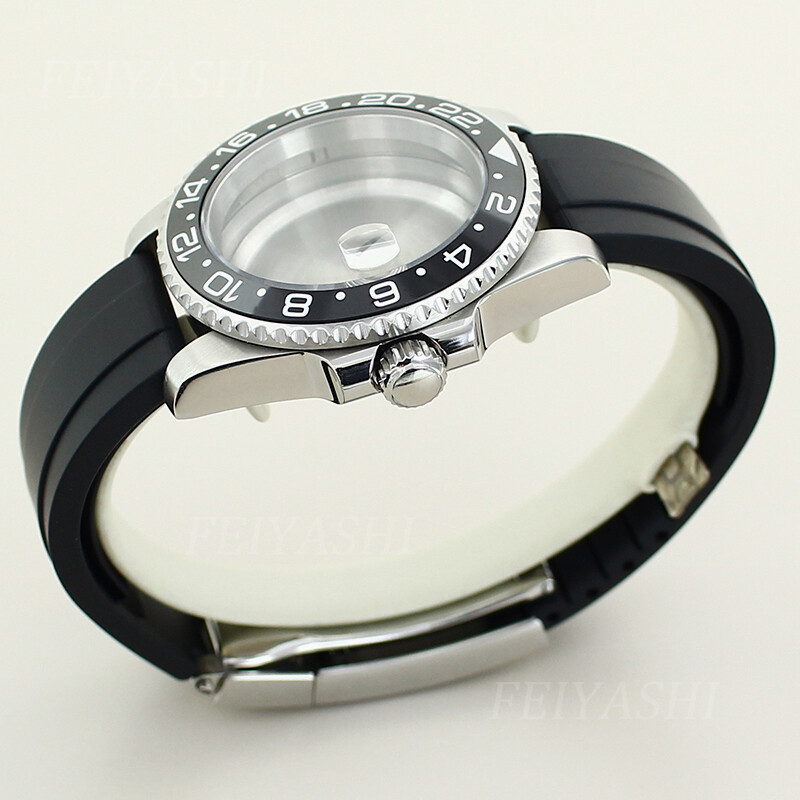 40mm Watch Case Modify gmt Mod Sapphire Glass Ceramic Bezel For Seiko NH34 35 36