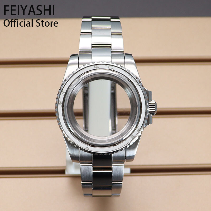 Watch Case Oyster strap Cyclops Sapphire Glass For Seiko nh35 Eta 2824 Movement