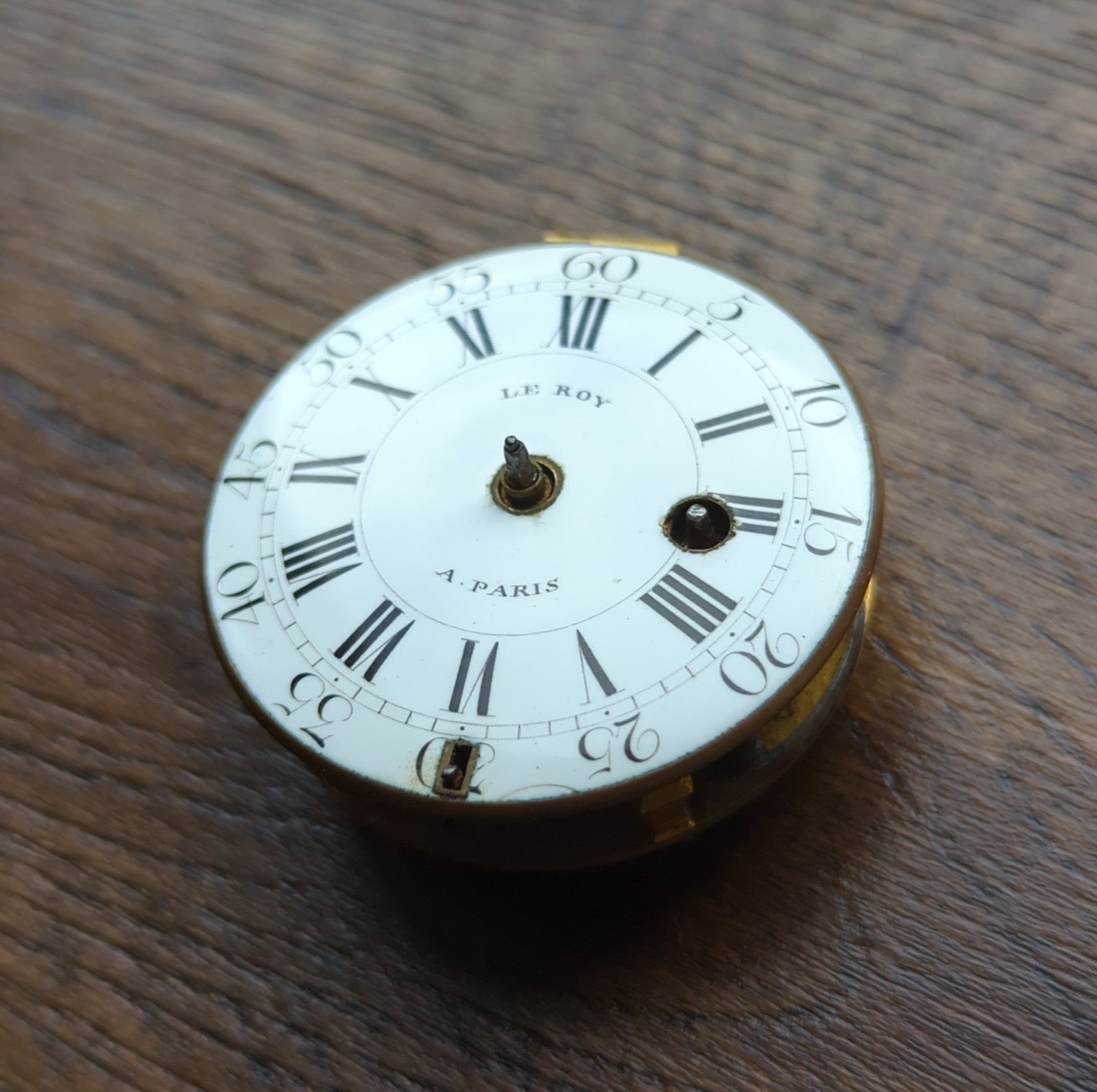Le Roy Paris Verge Pocket Watch Movement Ticking, To Restore 18th Century (AT41)