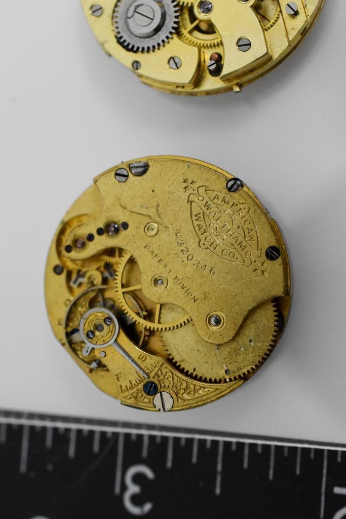 Lot of 6 Vintage & Antique WALTHAM & ELGIN Pocket Watch Movements -AS IS-