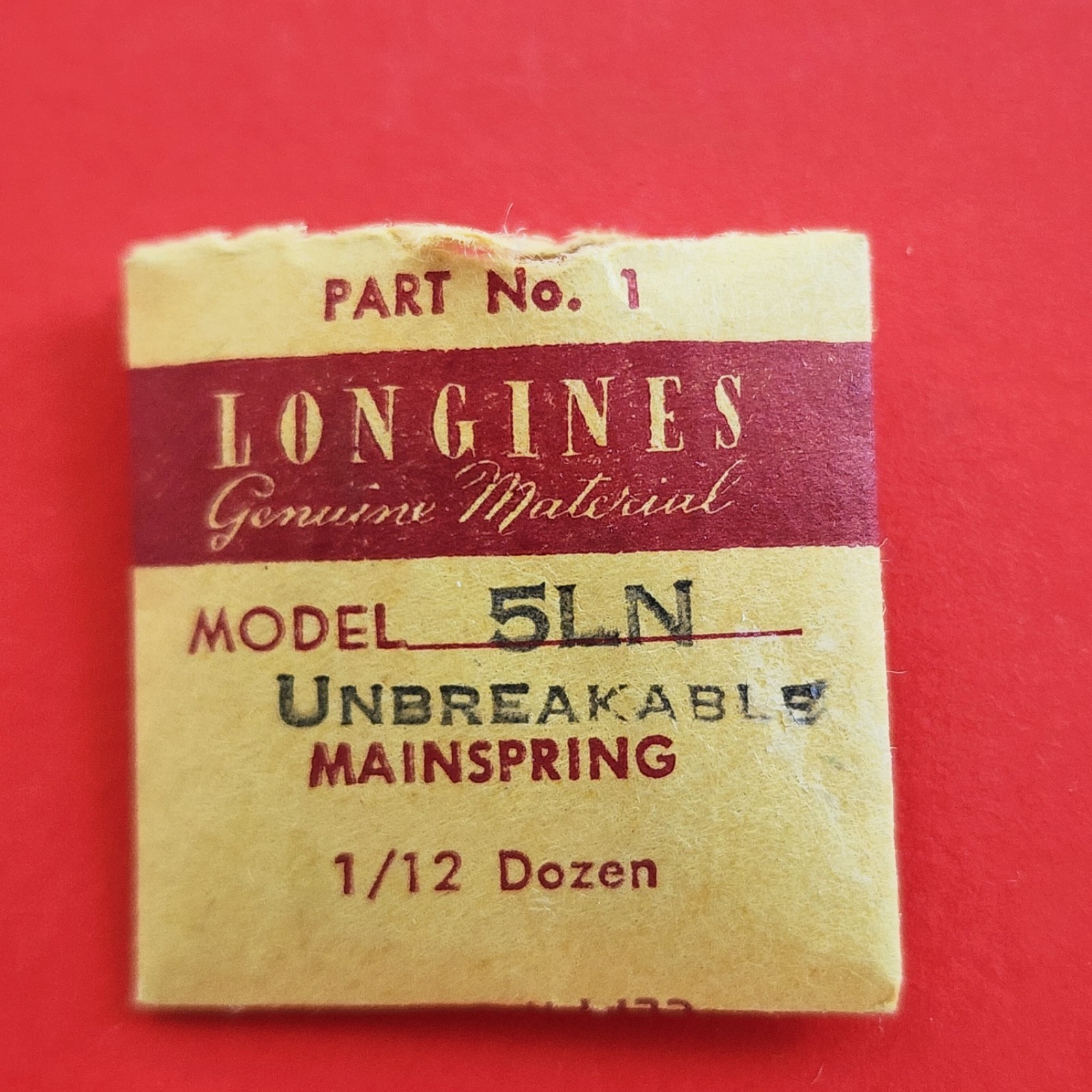Longines Mainspring Cal 5LN New Old Stock Part No. 1 Watch