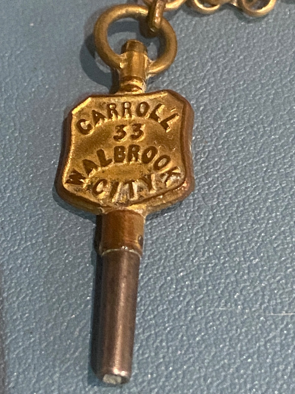 Antique Pocket Watch Winding Key – Carroll 33 Walbrook City (City of London)