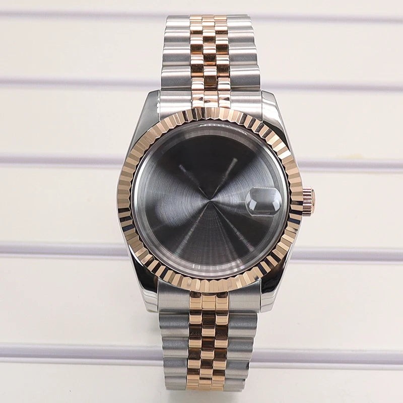 Fluted 36/39mm Watch Case Sapphire Crystal For NH35 NH36 NH38 Miyota 8215
