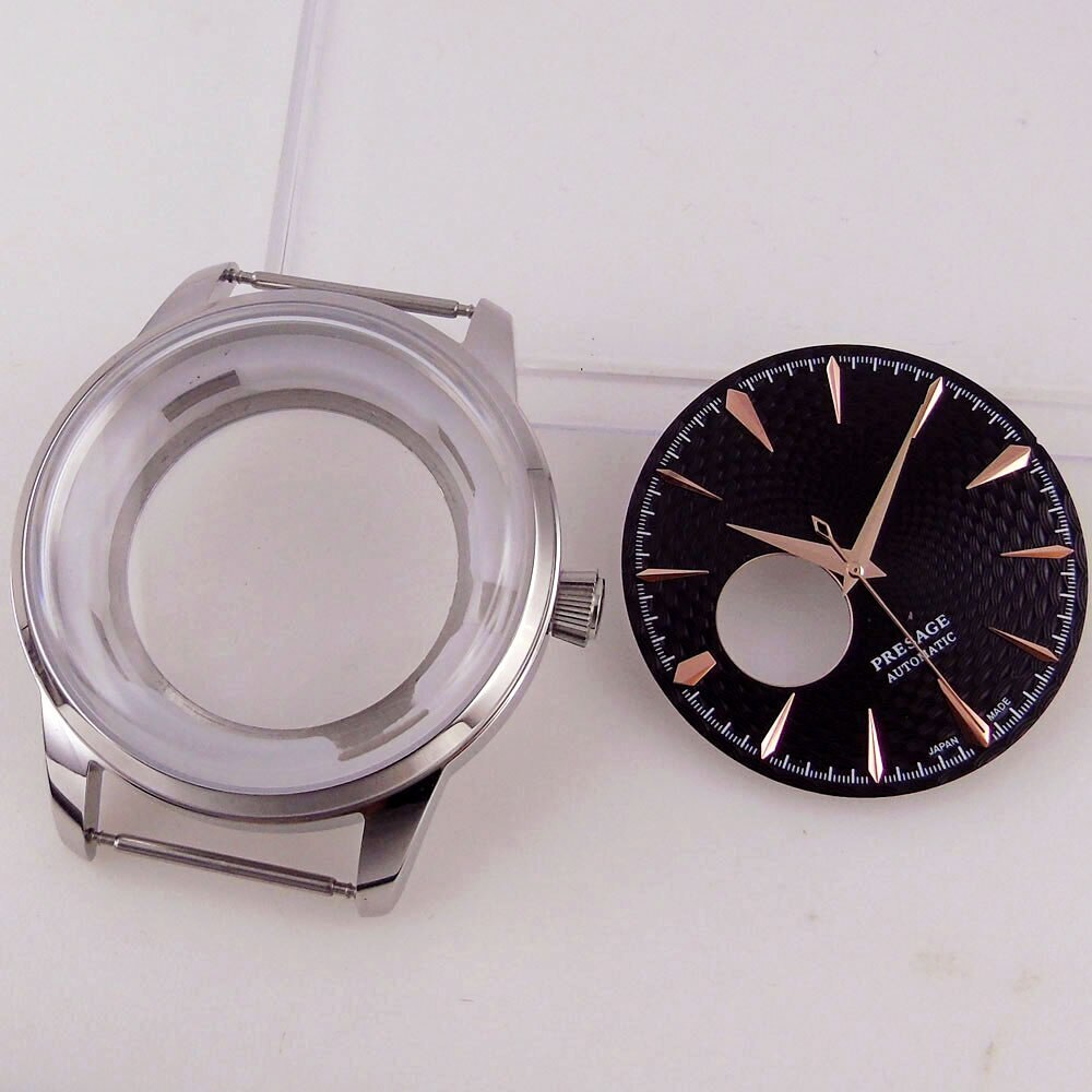 40mm Silver Rose Gold Watch Case Sapphire Fit NH35 NH38 Black White 35mm Dial