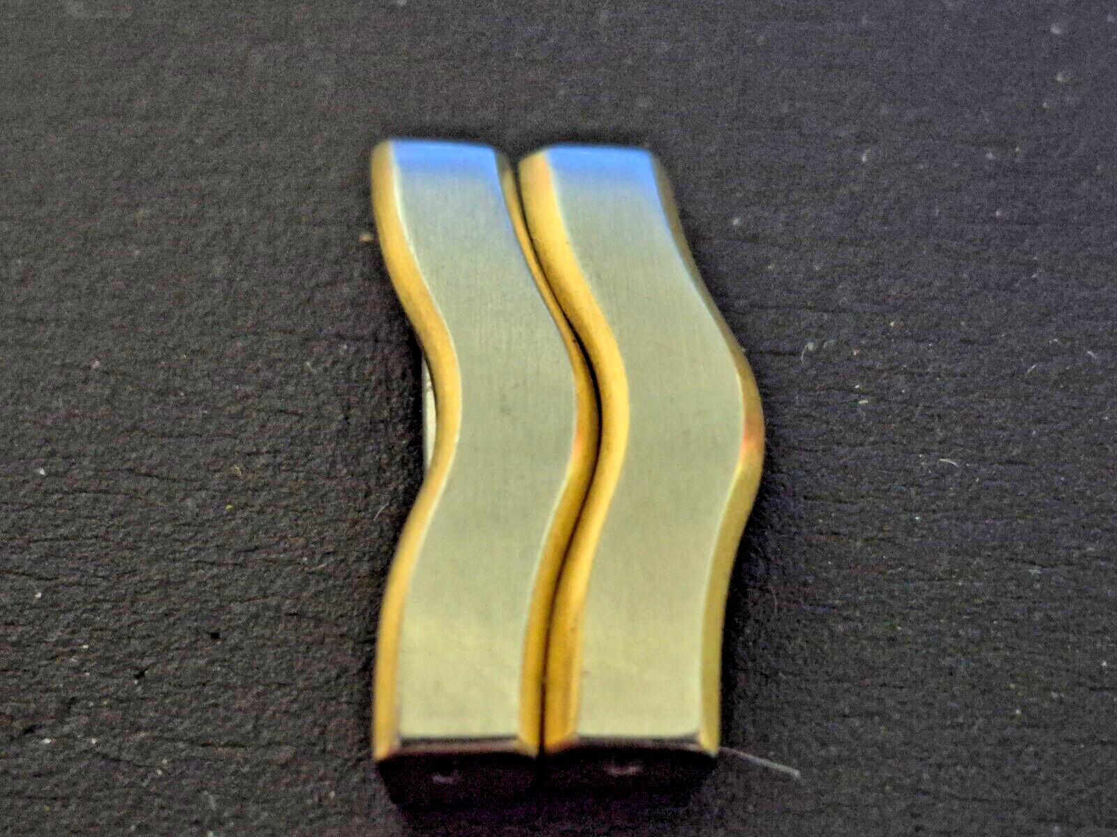 2 EBEL Classic Wave 20.5mm Extra Replacement Link Stainless Steel and Gold & Pin