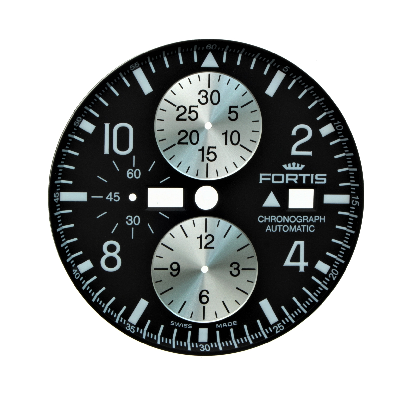 FORTIS dial for B-42 Stratoliner 665.10.11, 665.10.12 black 35.2 mm