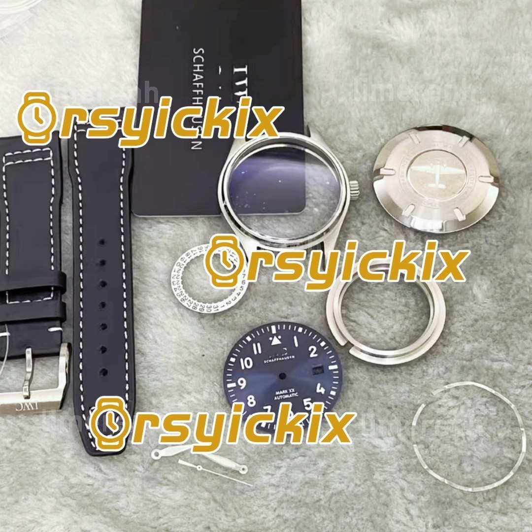 40mm Stainless Steel Case + Leather Strap Mark 20 For IWC ETA2824 No Movement