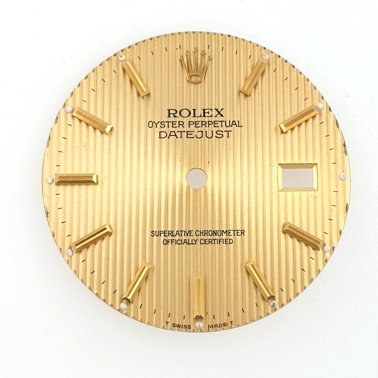 Rolex 36mm Champagne Gold Tapestry Dial Oyster Perpetual Datejust Cal 3035
