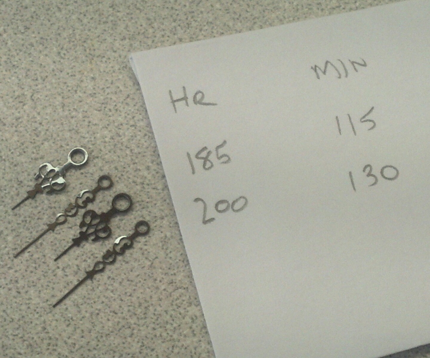 2 Sets Of NOS Black/Gray Louis Hr/Min Hands For Pocket/Wristwatch-Mix Of Sizes