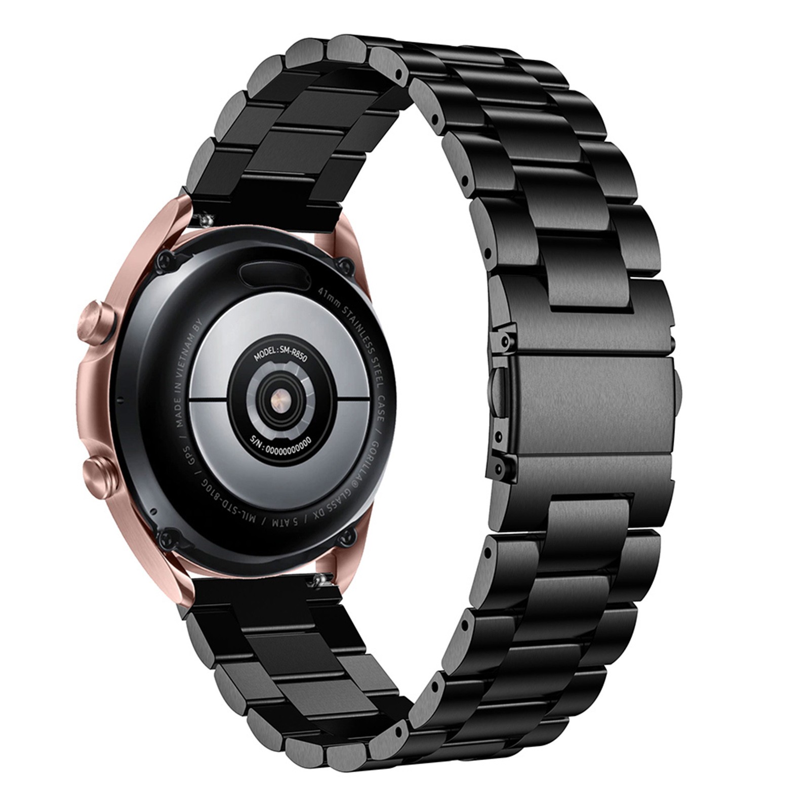 For Samsung Galaxy Watch3 41mm/45mm Solid Stainless Steel Watch Strap