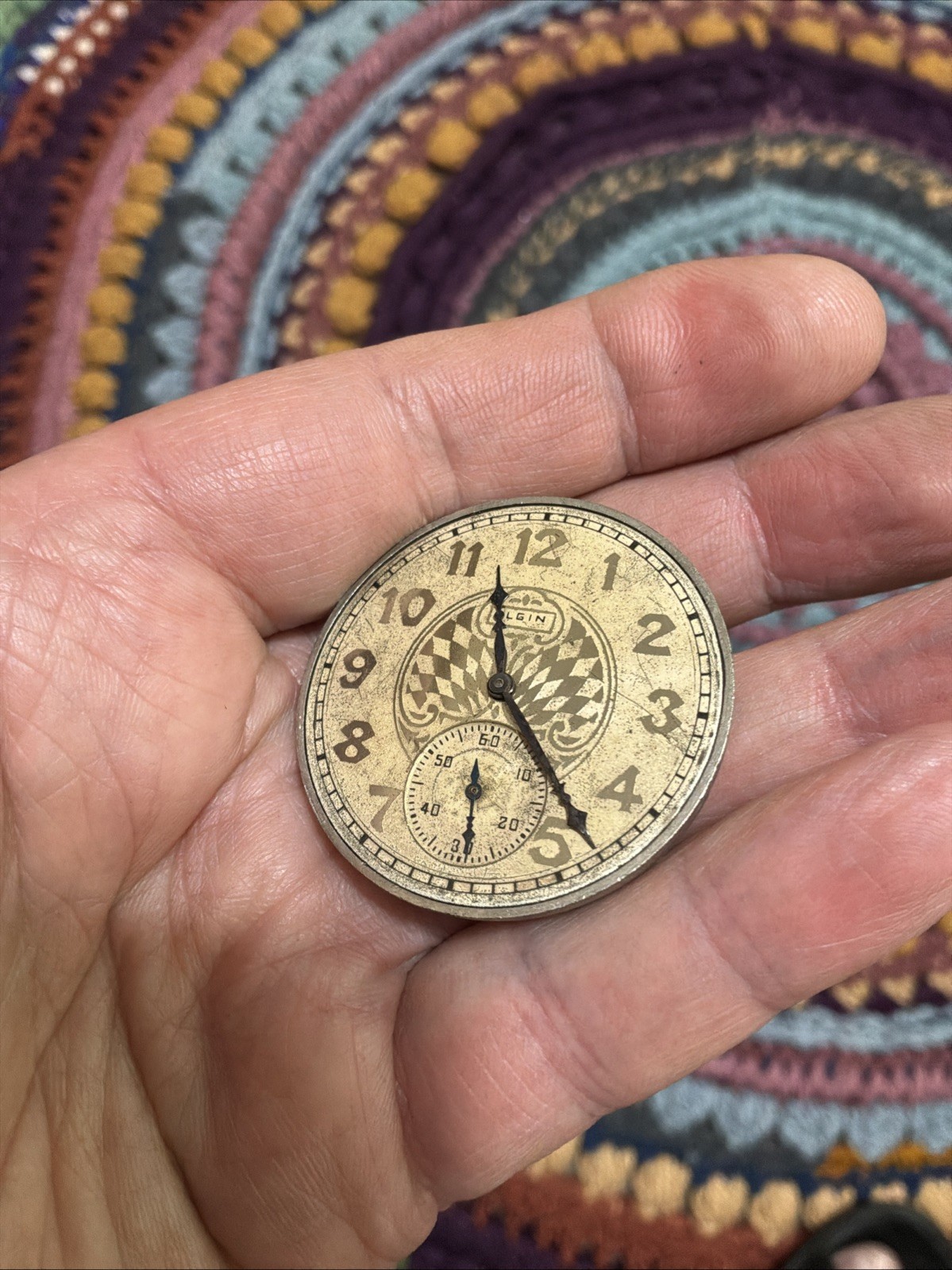 1929 Elgin National Watch Co. 12s 7J Grade 303 Art Deco Checkerboard Dial Parts