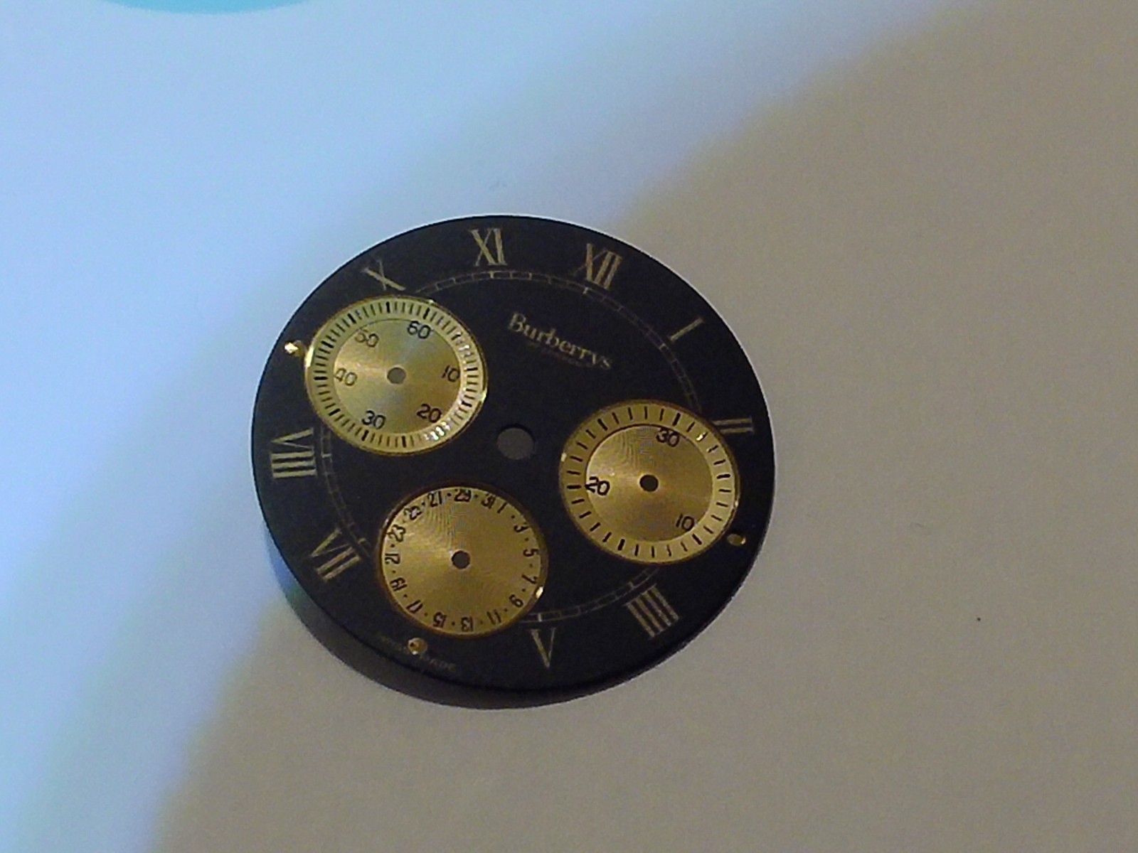 NOS Genuine BURBERRY WATCH CASE + DIAL , MODEL 4000, GOLD PLATED